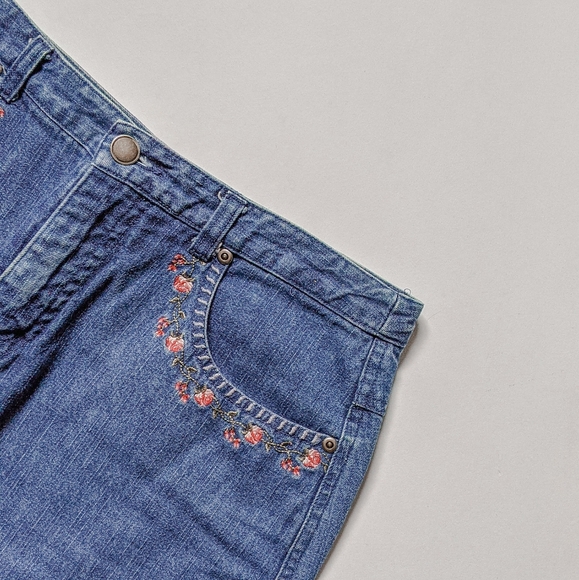 Floral Embroided Jean Skirt - Picture 4 of 4